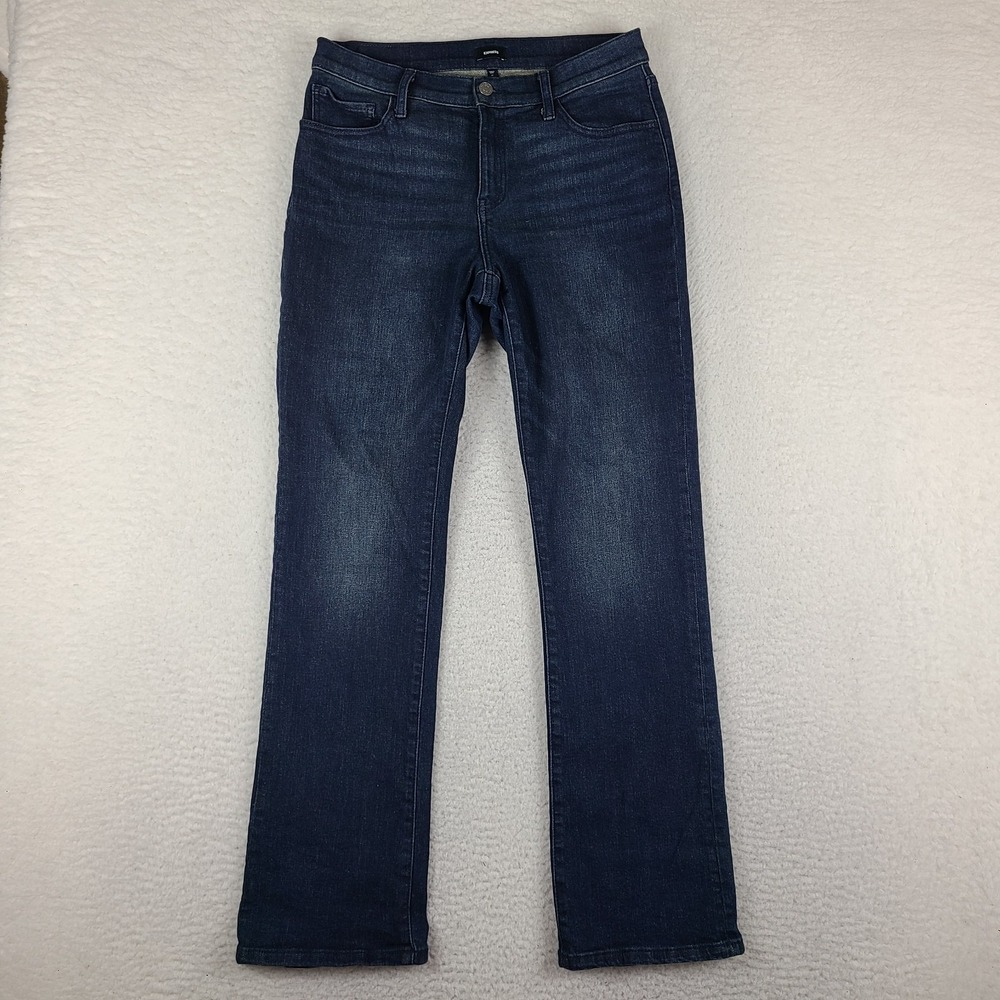 EXPRESS Jeans Womens 12‎ Blue Mini Boot Cut Dark Wash Denim